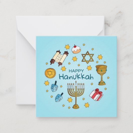 Prettig Hanukka Notitiekaartje (Voorkant)