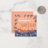 Prettig Hanukka Notitiekaartje (Voorkant / Achterkant in situ)