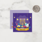 Prettig Hanukka Notitiekaartje (Voorkant / Achterkant in situ)
