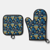Prettig Hanukka Ovenwant & Pannenlap Set (Voorkant)