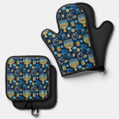 Prettig Hanukka Ovenwant & Pannenlap Set (Voorkant / Achterkant)