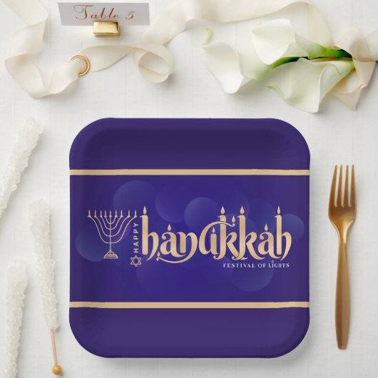 Prettig Hanukka Papieren Bordje (Huwelijk)