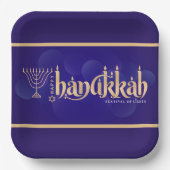 Prettig Hanukka Papieren Bordje (Voorkant)