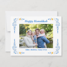 Prettig Hanukka Plat Foto Vakantiekaart