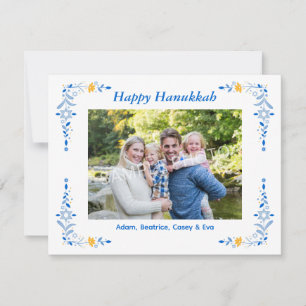 Prettig Hanukka Plat Foto Vakantiekaart Feestdagenkaart