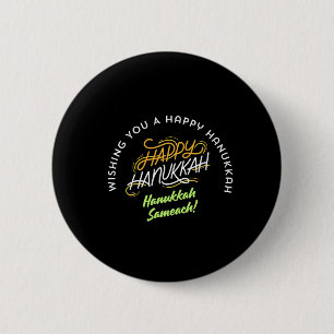 Prettig Hanukka Sameach! Ronde Button 5,7 Cm