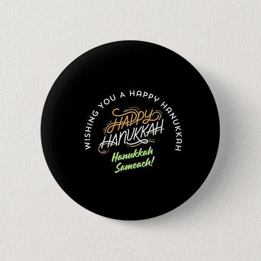 Prettig Hanukka Sameach! Ronde Button 5,7 Cm (Voorkant)