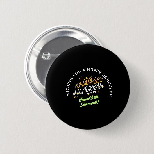 Prettig Hanukka Sameach! Ronde Button 5,7 Cm (Voorkant /achterkant)