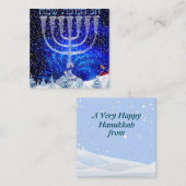 Prettig Hanukka Sneeuw & Menora Notitiekaartje (Voorkant / Achterkant)