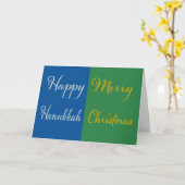 Prettig Hanukka Vrolijk Kerstmis Dubbele Feestdag Kaart (Gele Bloem)