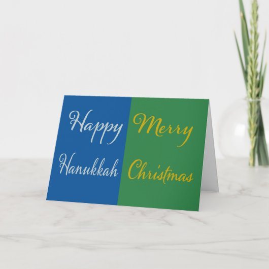 Prettig Hanukka Vrolijk Kerstmis Dubbele Feestdag Kaart (Voorkant)