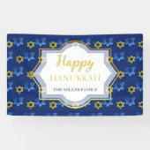 Prettig Hanukka Watercolor Davidsterren Spandoek (Horizontaal)