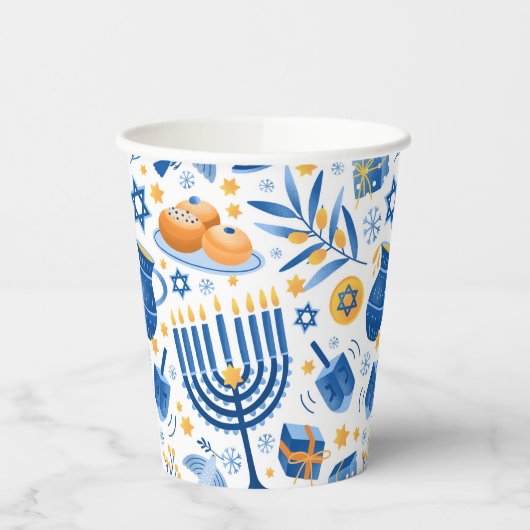 Prettig Hanukkafeest Papieren Bekers (Links)