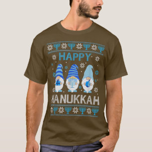 Prettig Hanukkah 2021 Gnome Menorah Dreidel Lelijk T-shirt