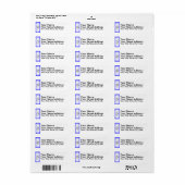 Prettig Hanukkah 2-tone Blauw Witte Achtergrond Etiket (Full Sheet)