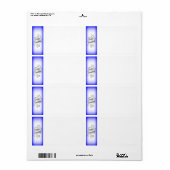 Prettig Hanukkah 2-tone Blauw Witte Achtergrond Etiket (Full Sheet)