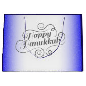 Prettig Hanukkah 2-tone Blauw Witte Achtergrond Groot Cadeauzakje (Voorkant)