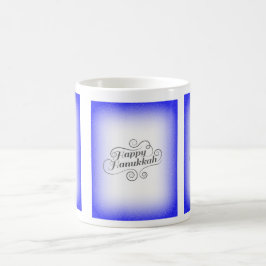Prettig Hanukkah 2-tone Blauw Witte Achtergrond Koffiemok