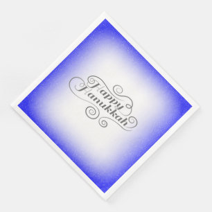 Prettig Hanukkah 2-tone Blauw Witte Achtergrond Servet