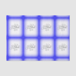 Prettig Hanukkah 2-tone Blauw Witte Achtergrond Tissuepapier