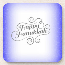 Prettig Hanukkah 2-tone Blauwe Witte Achtergrond Bier Onderzetter