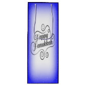 Prettig Hanukkah 2-tone Blauwe Witte Achtergrond Wijn Cadeautas (Voorkant)
