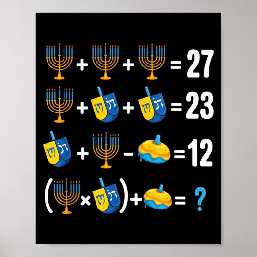 Prettig Hanukkah 67 Meme Wiskundeleraar Menorah Dr Poster (Voorkant)