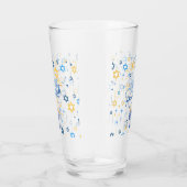 Prettig Hanukkah Blauw En Goud Glas (Rechts)