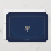 Prettig Hanukkah Blauw en Goud Kaart (Achterkant)