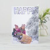 Prettig Hanukkah Blauwe Blok - Hanukkah Kaart (Staand voorkant)