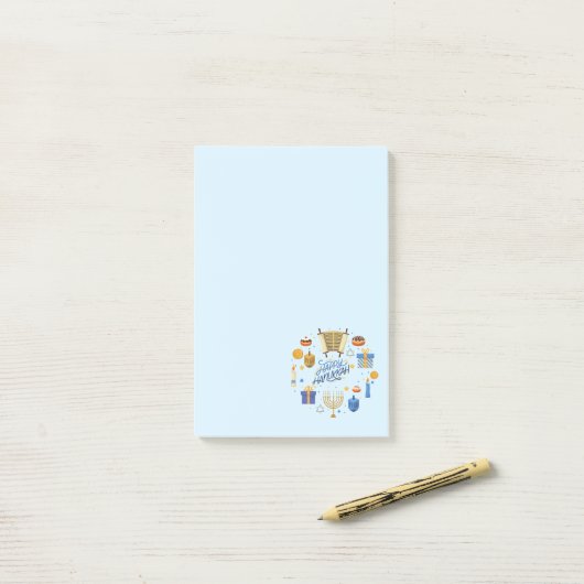Prettig Hanukkah Cute Post-it® Notes (Op bureau)