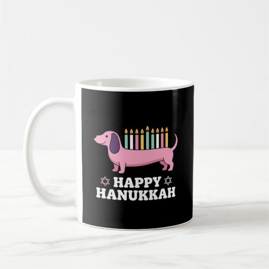 Prettig Hanukkah Dachshund Hond Koffiemok (Links)