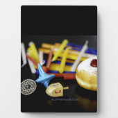 Prettig Hanukkah Davidster menora Dreidel Slipp Fotoplaat (voorkant)