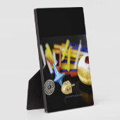 Prettig Hanukkah Davidster menora Dreidel Slipp Fotoplaat (Zijkant)