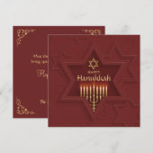Prettig Hanukkah Ellegant Feestdagenkaart (Voorkant / Achterkant)
