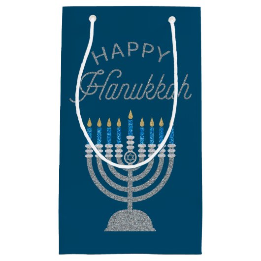 Prettig Hanukkah Glitter Klein Cadeauzakje (Voorkant)