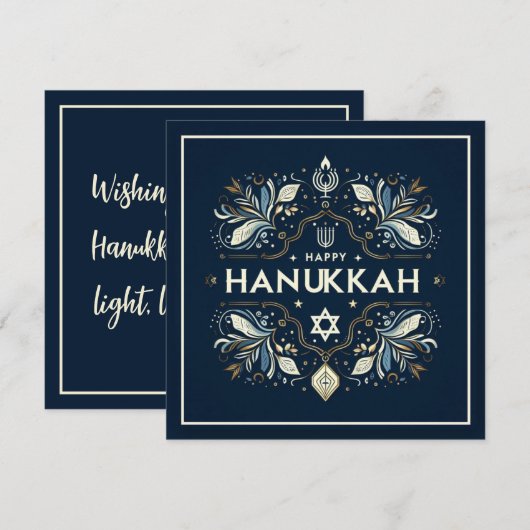 Prettig Hanukkah Kaart (Voorkant / Achterkant)