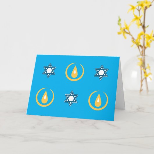 Prettig Hanukkah Kaart (Gele Bloem)