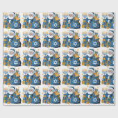 Prettig Hanukkah Kerstman Cadeaupapier (Vlak)
