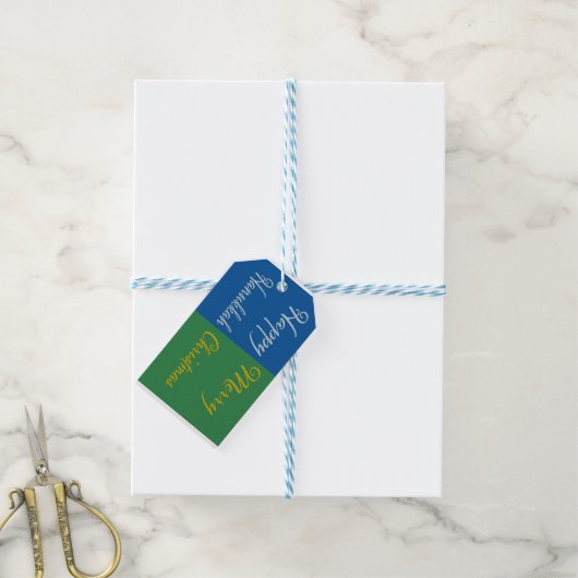 Prettig Hanukkah Prettig Kerstmis Dubbele Feestdag Cadeaulabel (Met Touw)