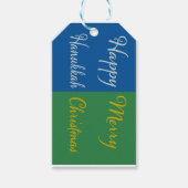 Prettig Hanukkah Prettig Kerstmis Dubbele Feestdag Cadeaulabel (Voorkant)