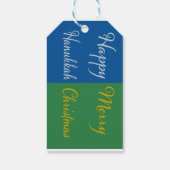 Prettig Hanukkah Prettig Kerstmis Dubbele Feestdag Cadeaulabel (Achterkant)