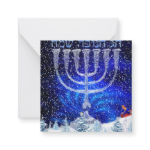 Prettig Hanukkah Sneeuw & Menora