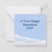 Prettig Hanukkah Sneeuw & Menora Notitiekaartje (Achterkant)