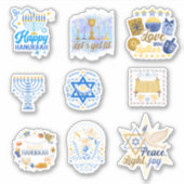 Prettig Hanukkah Sticker (Voorkant)