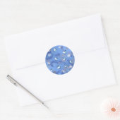 Prettig Hanukkah Vallende Ster en Drieklanten Ronde Sticker (Envelop)