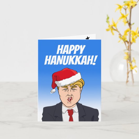 Prettig Hanukkah van Donald Trump Kaart (Gele Bloem)