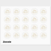 Prettig Hanukkah wit goud aangepaste script tekst Ronde Sticker (Vel)