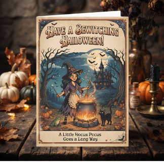 Prettig heksenhoud Halloween Kaart