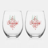 Prettig & Helder Het is Kersttijd Wijnglas Zonder Voet (Achterkant)